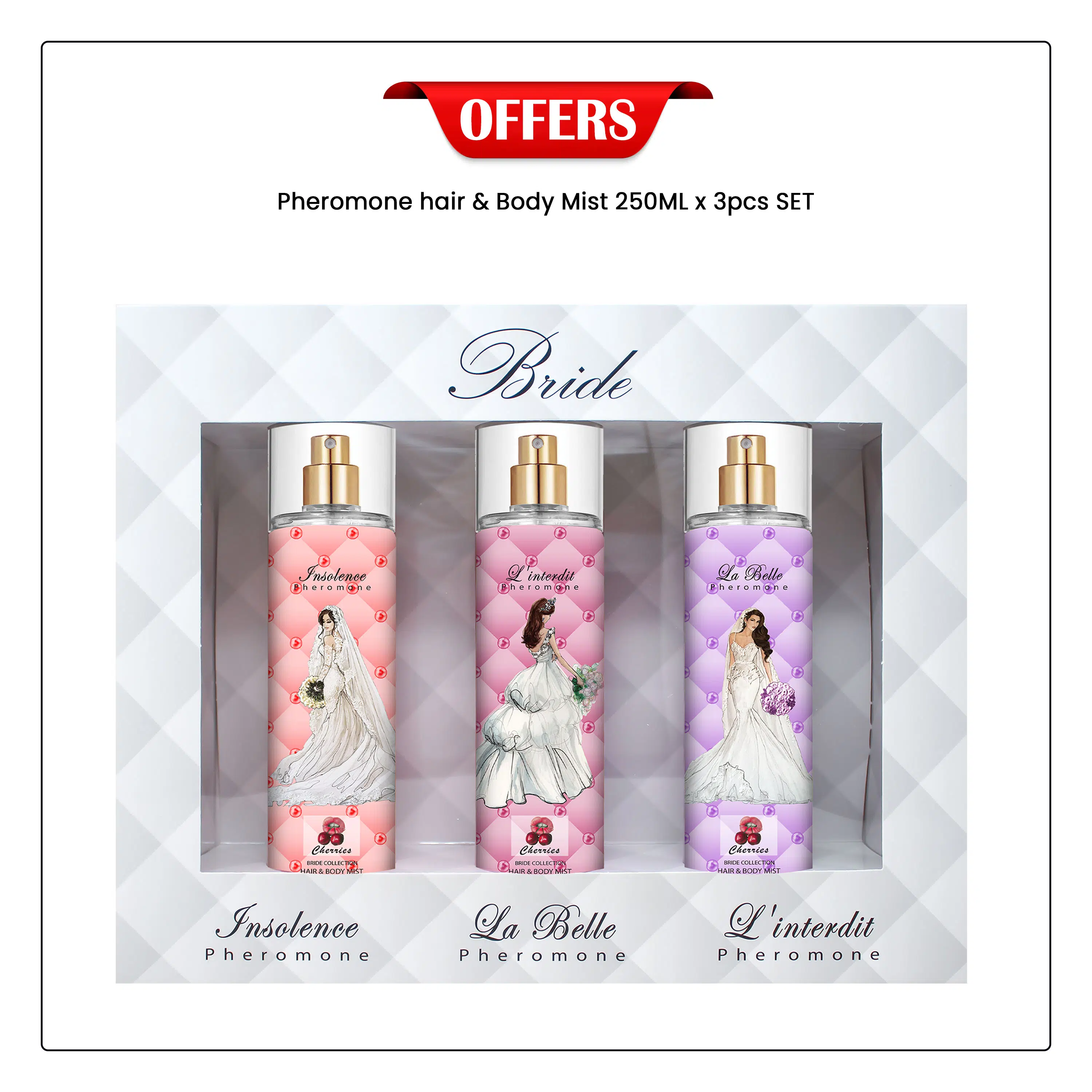 BRIDE PHEROMONE-HAIR & BODY MIST- 250ML x 3PCS SET