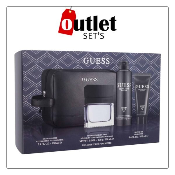 Guess Seductive Homme   Eau De Toilette 100ML + 100ML SG + 175ML Body Spray + Pouch Gift Set
