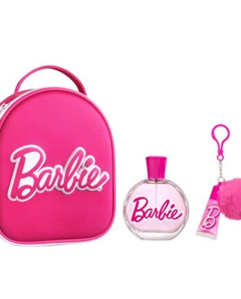 BARBIE 3D ZIP CASE EDT 100 ML + LIP GLOSS WITH POMPOM CHARM