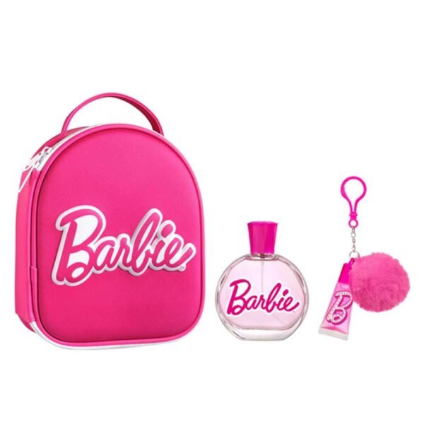 BARBIE 3D ZIP CASE EDT 100 ML + LIP GLOSS WITH POMPOM CHARM
